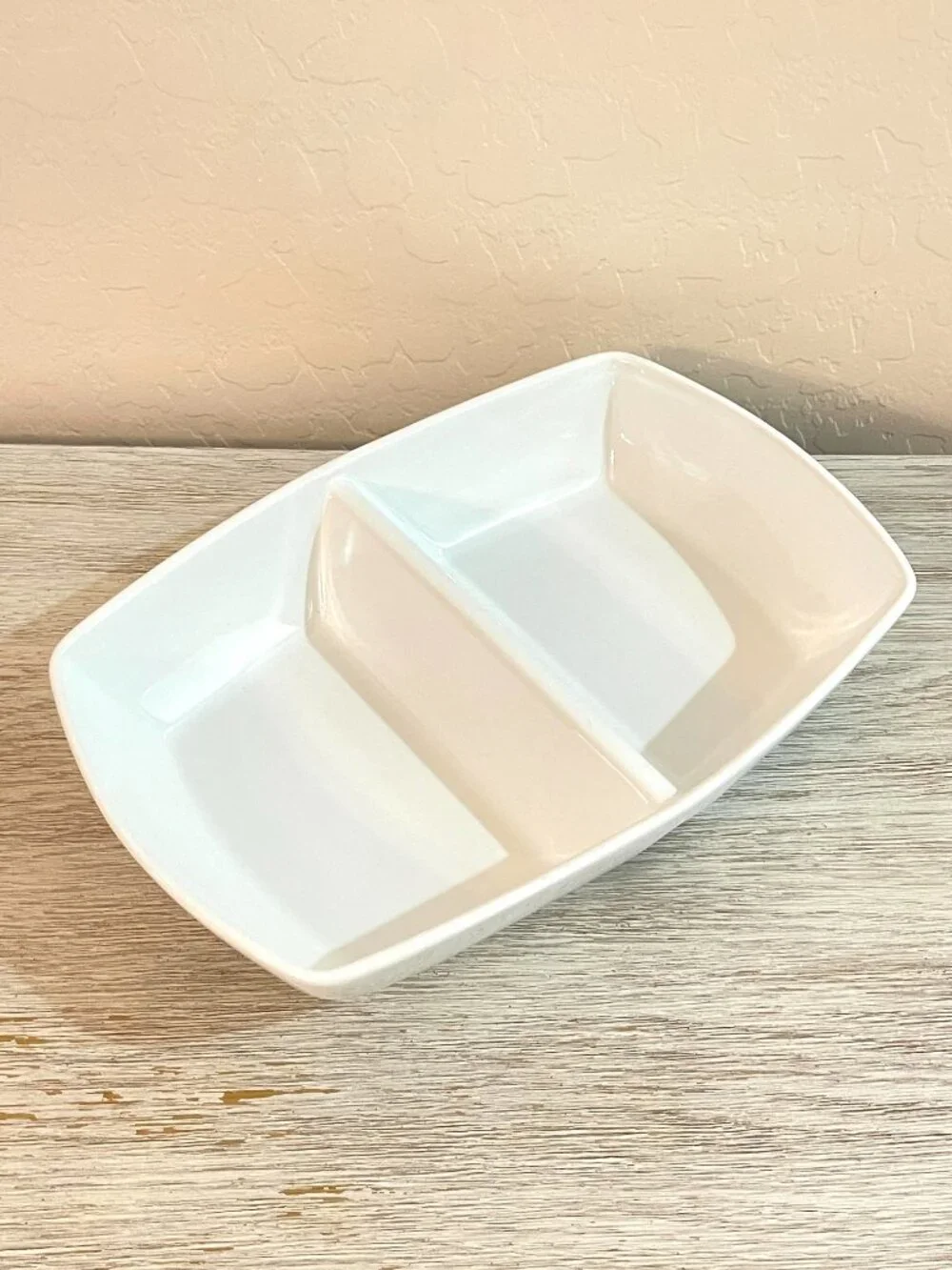 Target Home Divided Serving Dish 2 Section Serving Bowl White Porcelain